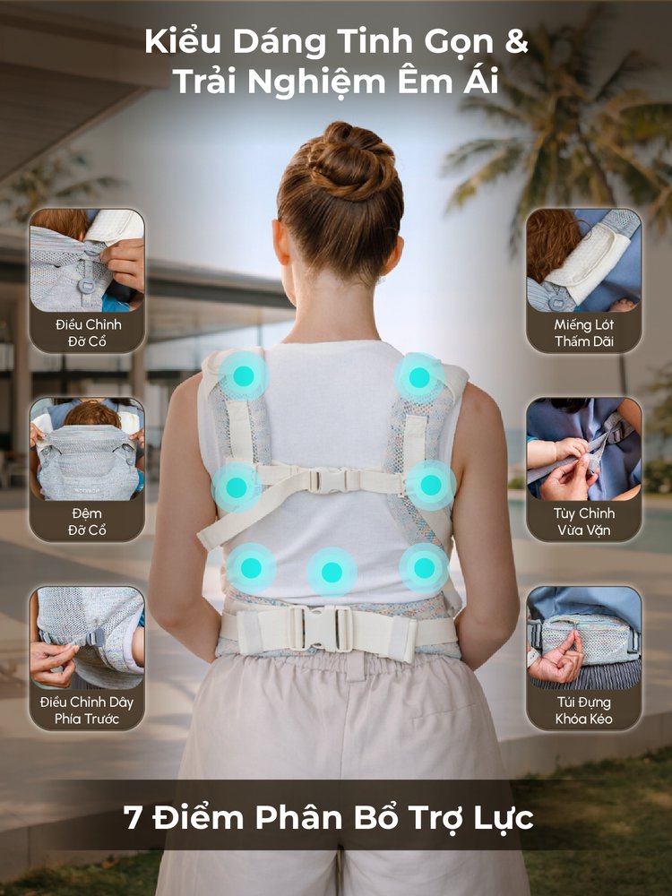 MOOIMOM Địu Em Bé Cao Cấp AiryKnit - AiryKnit Baby Carrier description image