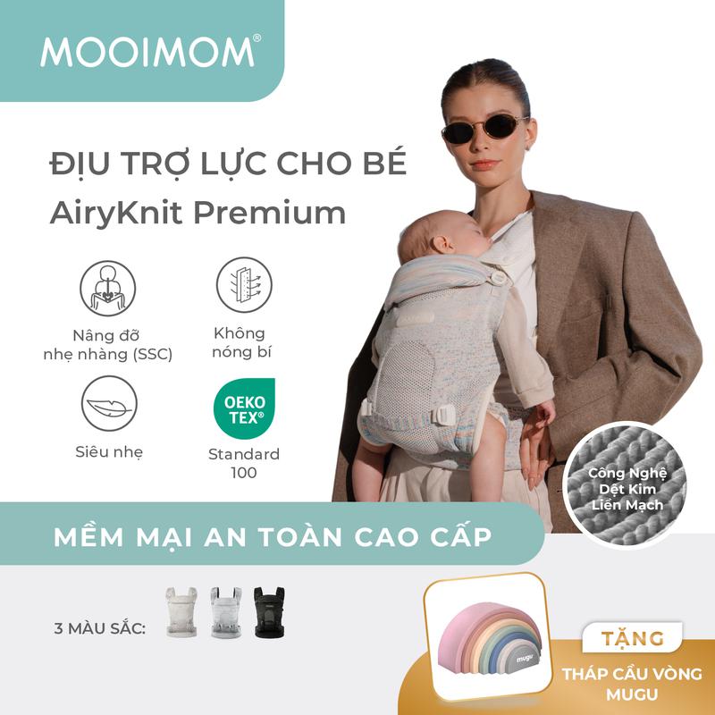 MOOIMOM Địu Em Bé Cao Cấp AiryKnit - AiryKnit Baby Carrier