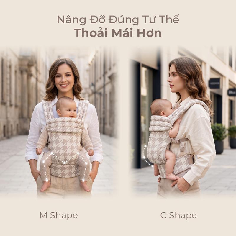 [PRE ORDER] Địu Em Bé MOOIMOM Evolve Cotton Thoáng Khí, Trợ Lực Cho Bé Sơ Sinh - ảnh 6