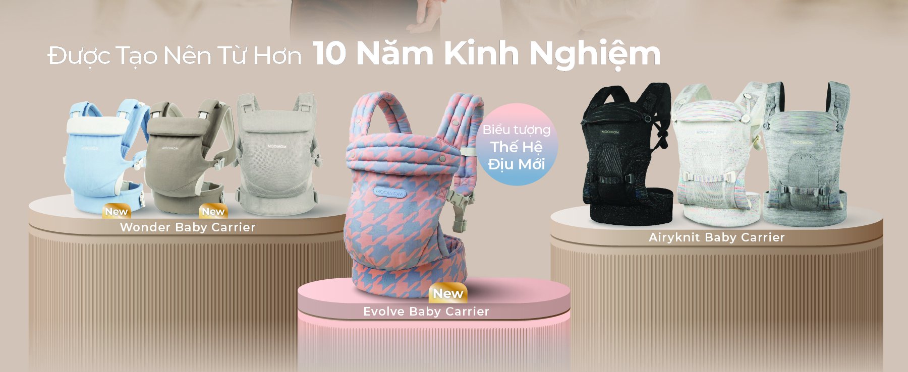 [PRE ORDER] Địu Em Bé MOOIMOM Evolve Cotton Thoáng Khí, Trợ Lực Cho Bé Sơ Sinh description image