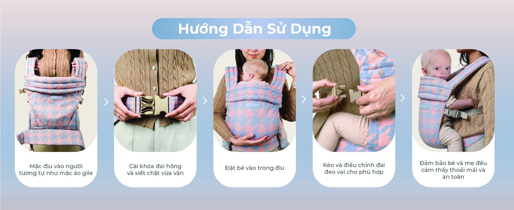 [PRE ORDER] Địu Em Bé MOOIMOM Evolve Cotton Thoáng Khí, Trợ Lực Cho Bé Sơ Sinh description image