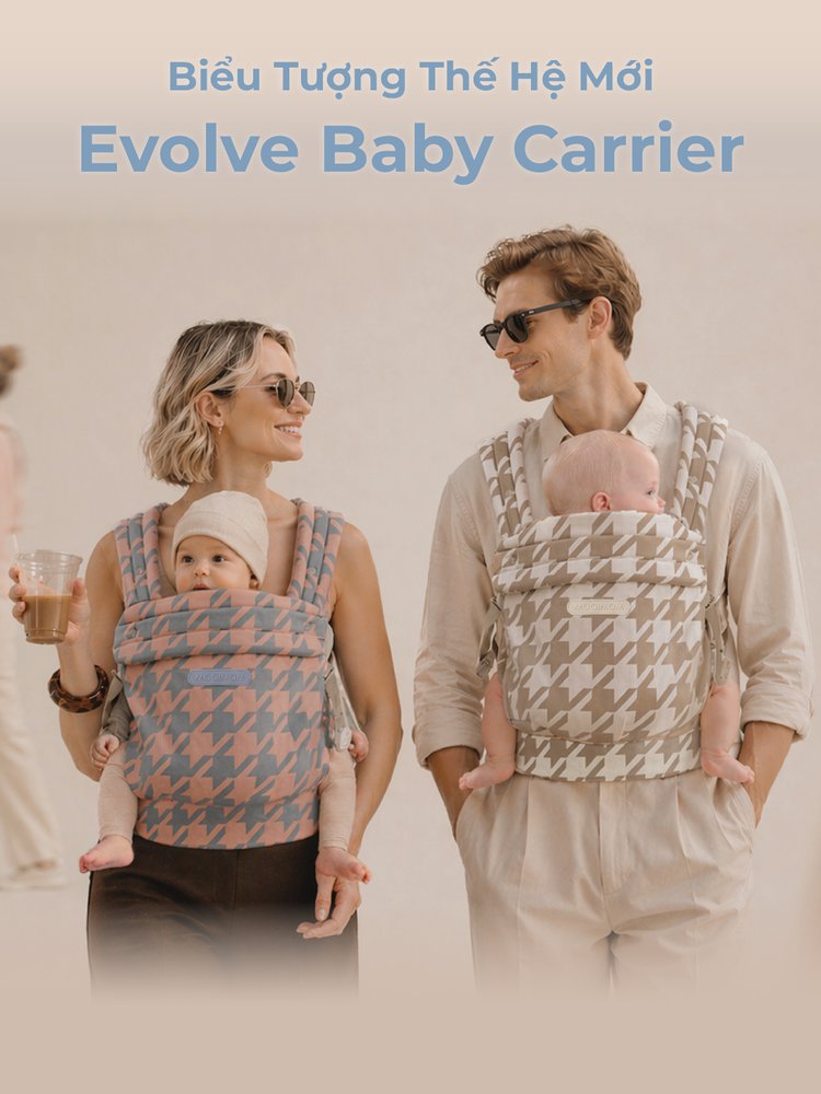 [PRE ORDER] Địu Em Bé MOOIMOM Evolve Cotton Thoáng Khí, Trợ Lực Cho Bé Sơ Sinh description image