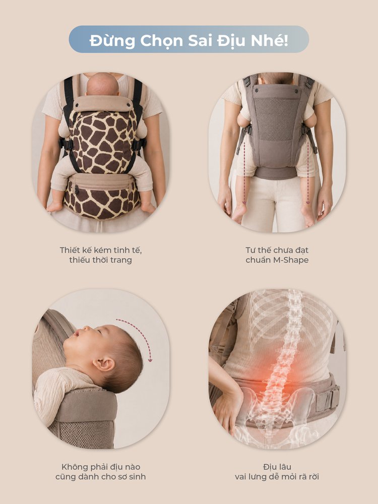 [PRE ORDER] Địu Em Bé MOOIMOM Evolve Cotton Thoáng Khí, Trợ Lực Cho Bé Sơ Sinh description image