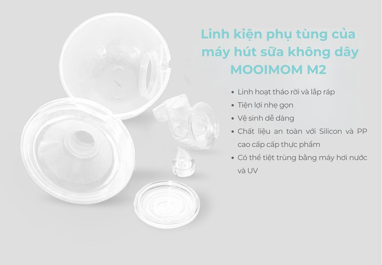 Phụ kiện máy hút sữa không dây MOOIMOM M2 description image