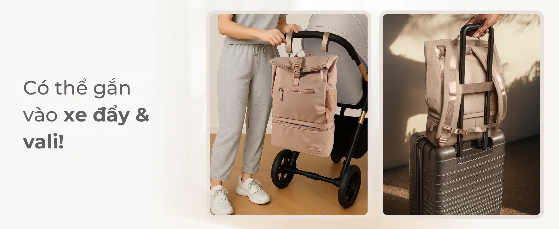 MOOIMOM Túi Bỉm Sữa Đa Năng 2in1 description image