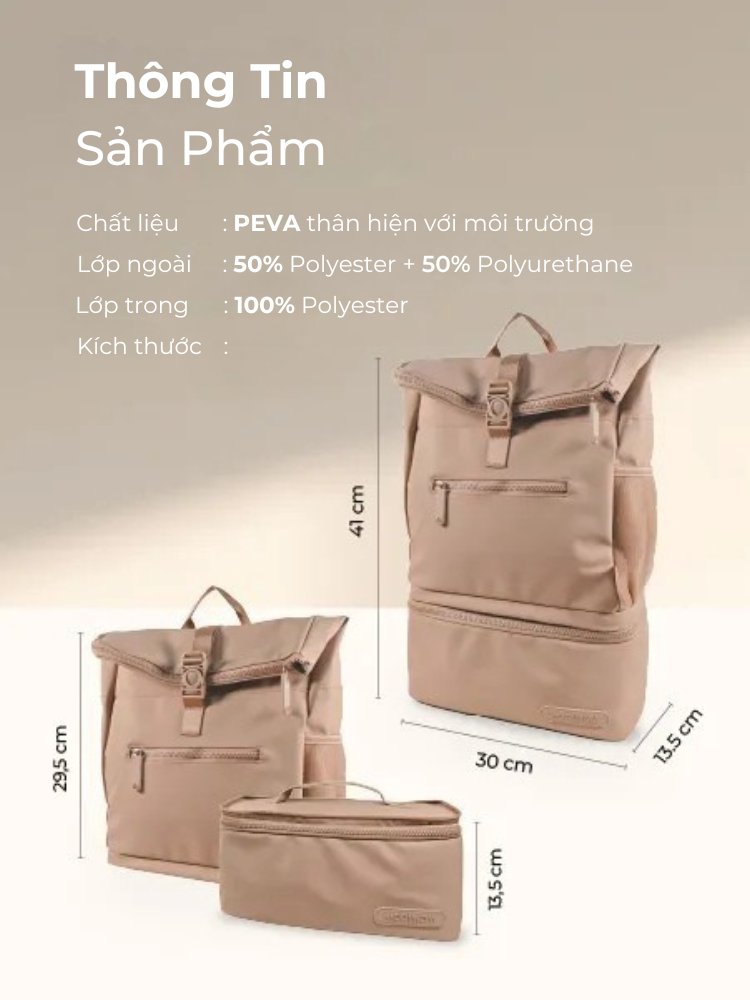 MOOIMOM Túi Bỉm Sữa Đa Năng 2in1 description image