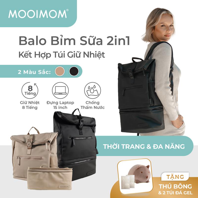 MOOIMOM Túi Bỉm Sữa Đa Năng 2in1
