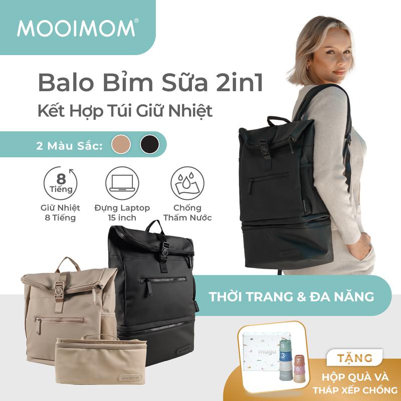 MOOIMOM Túi Bỉm Sữa Đa Năng 2in1