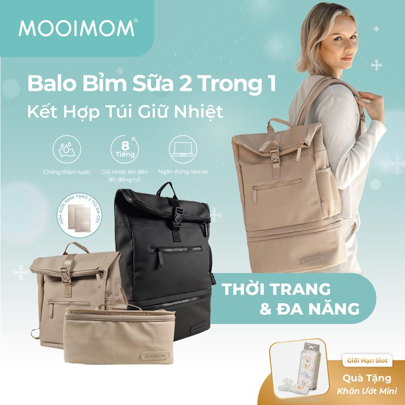 MOOIMOM Túi Bỉm Sữa Đa Năng 2in1