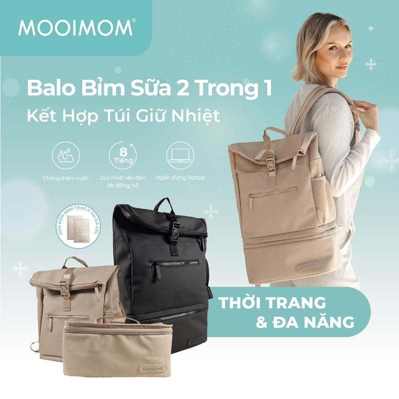 MOOIMOM Túi Bỉm Sữa Đa Năng 2in1