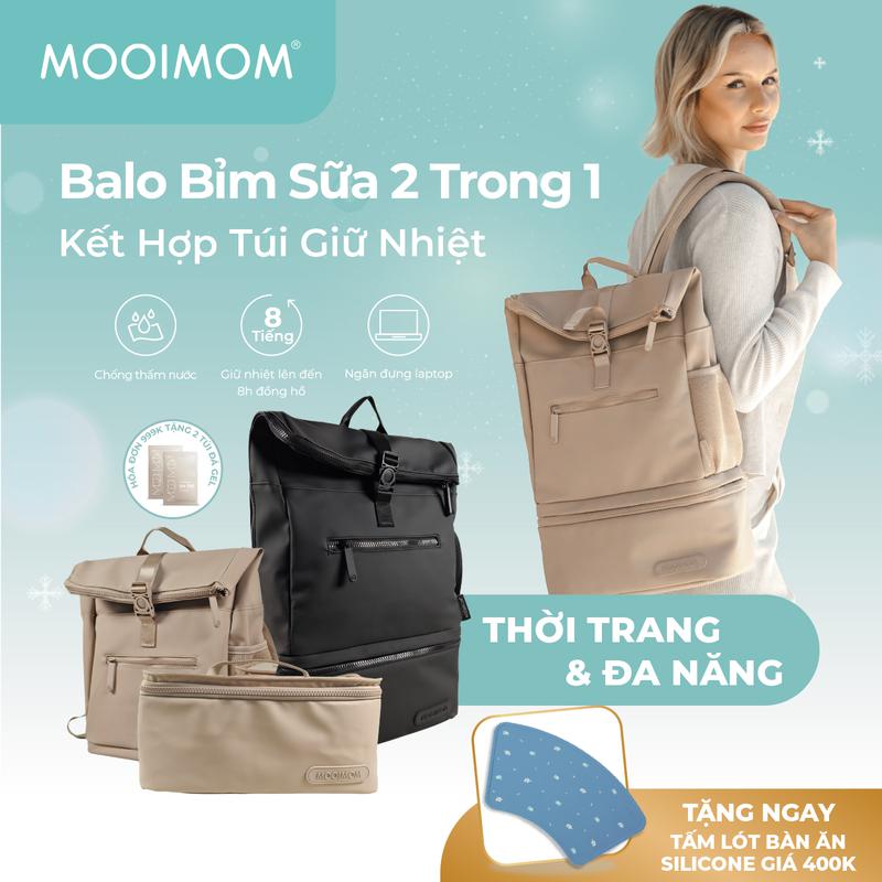 MOOIMOM Túi Bỉm Sữa Đa Năng 2in1