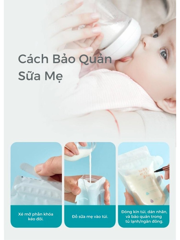 MOOIMOM Túi trữ sữa cảm ứng nhiệt 100ml description image