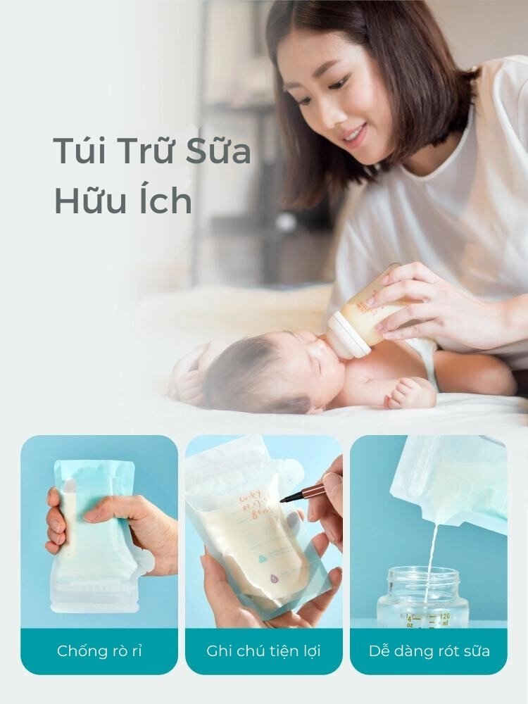 MOOIMOM Túi trữ sữa cảm ứng nhiệt 100ml description image