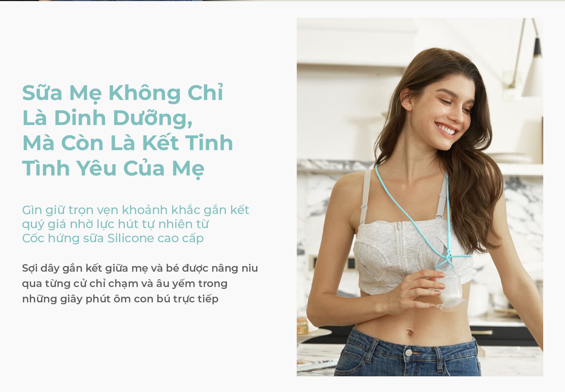MOOIMOM Cốc Hứng Sữa Silicone Cao Cấp Cho Mẹ Sau Sinh Chống Tràn, Kèm Nắp Đậy & Dây Đeo Tiện Lợi description image