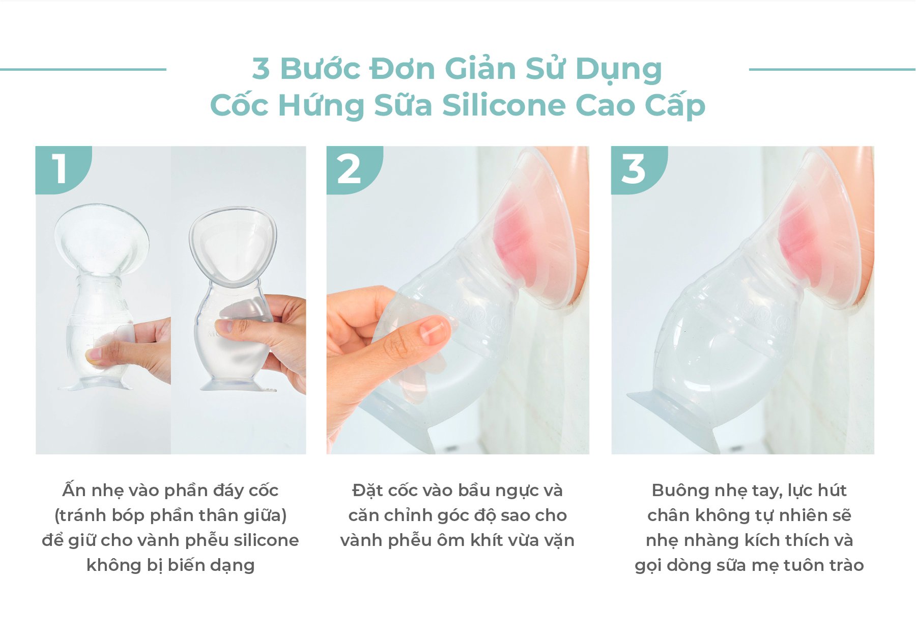 MOOIMOM Cốc Hứng Sữa Silicone Cao Cấp Cho Mẹ Sau Sinh Chống Tràn, Kèm Nắp Đậy & Dây Đeo Tiện Lợi description image