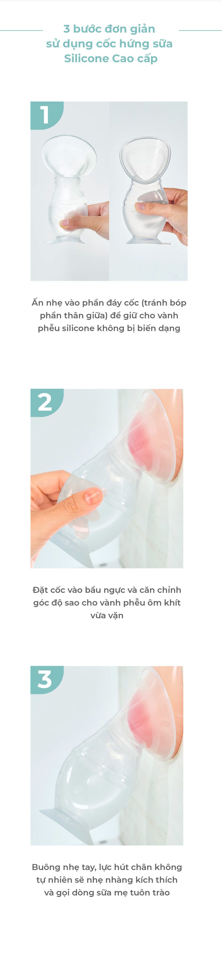 MOOIMOM Cốc Hứng Sữa Silicone Cao Cấp Cho Mẹ Sau Sinh Chống Tràn, Kèm Nắp Đậy & Dây Đeo Tiện Lợi description image