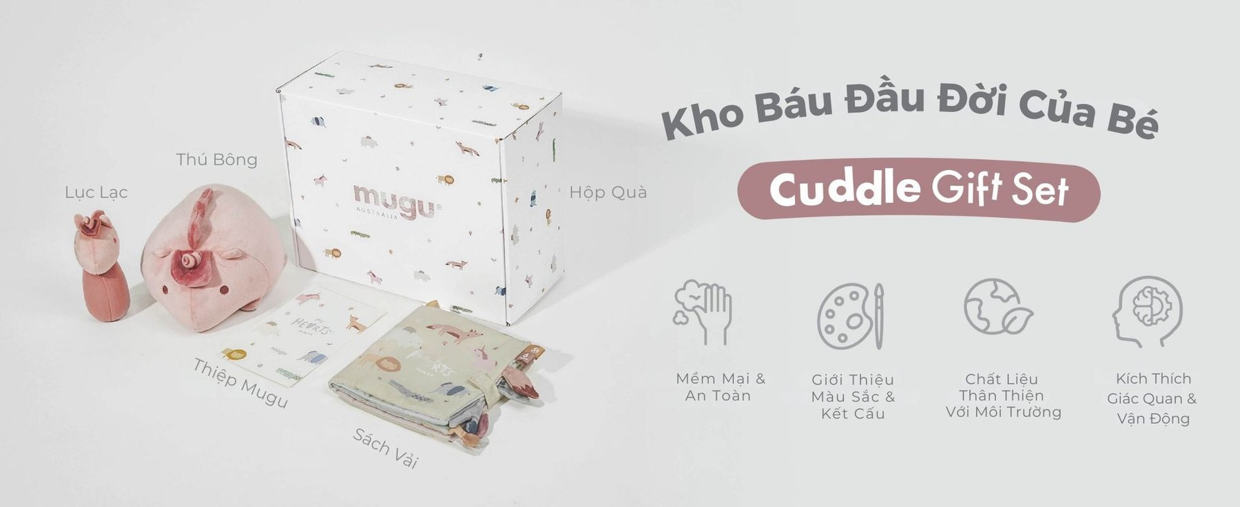Mugu CUDDLE GIFTSET - Hộp Quà Đồ Chơi Thú Bông Cho Bé description image