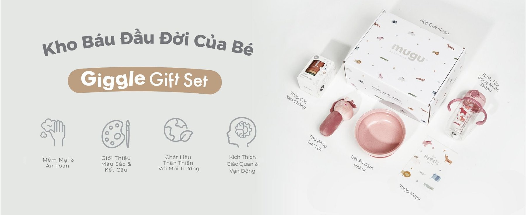 Mugu Giggle Giftset - Hộp Quà Cười Khúc Khích Cho Bé description image
