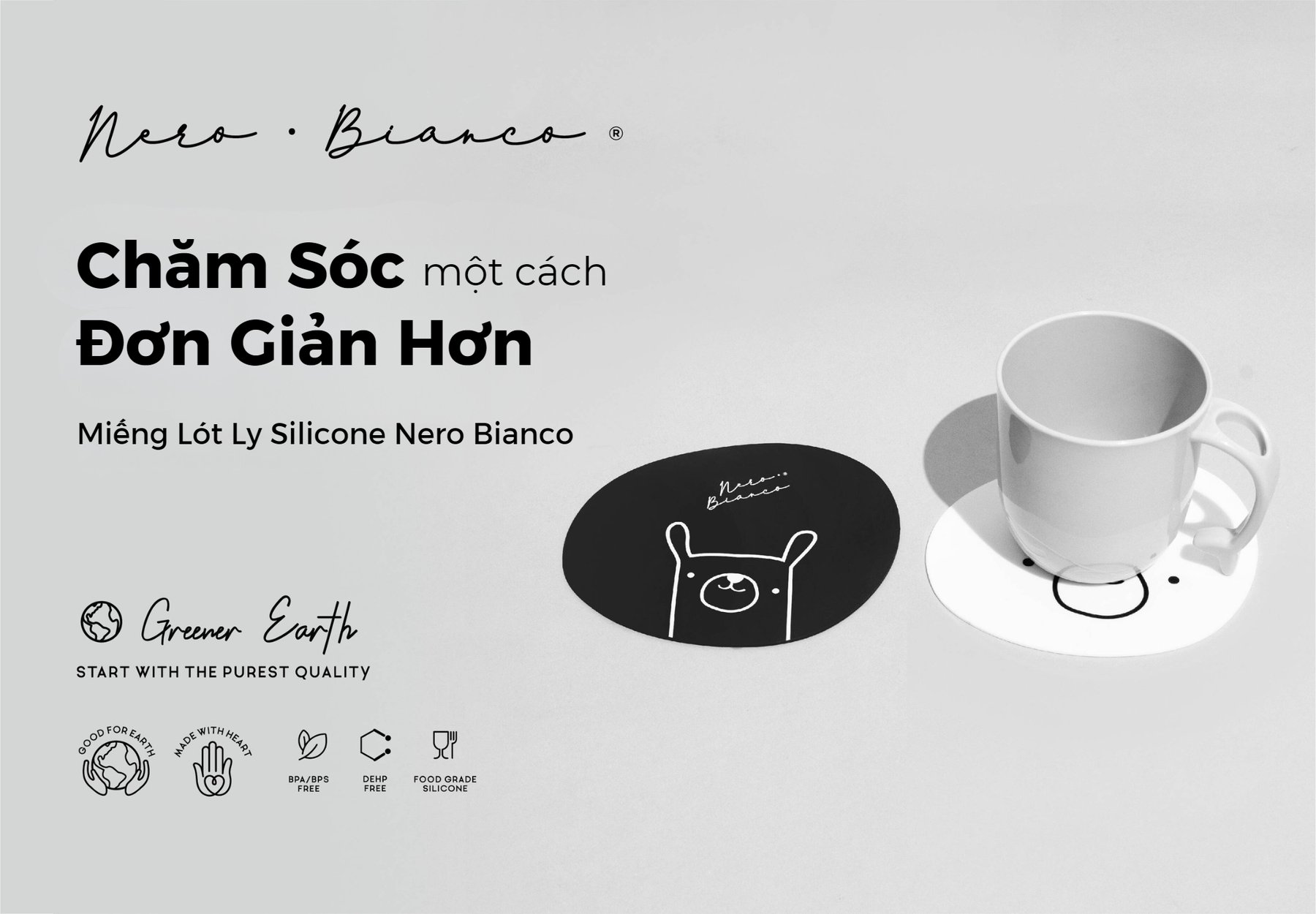 Miếng Lót Ly Silicone Nero Bianco description image