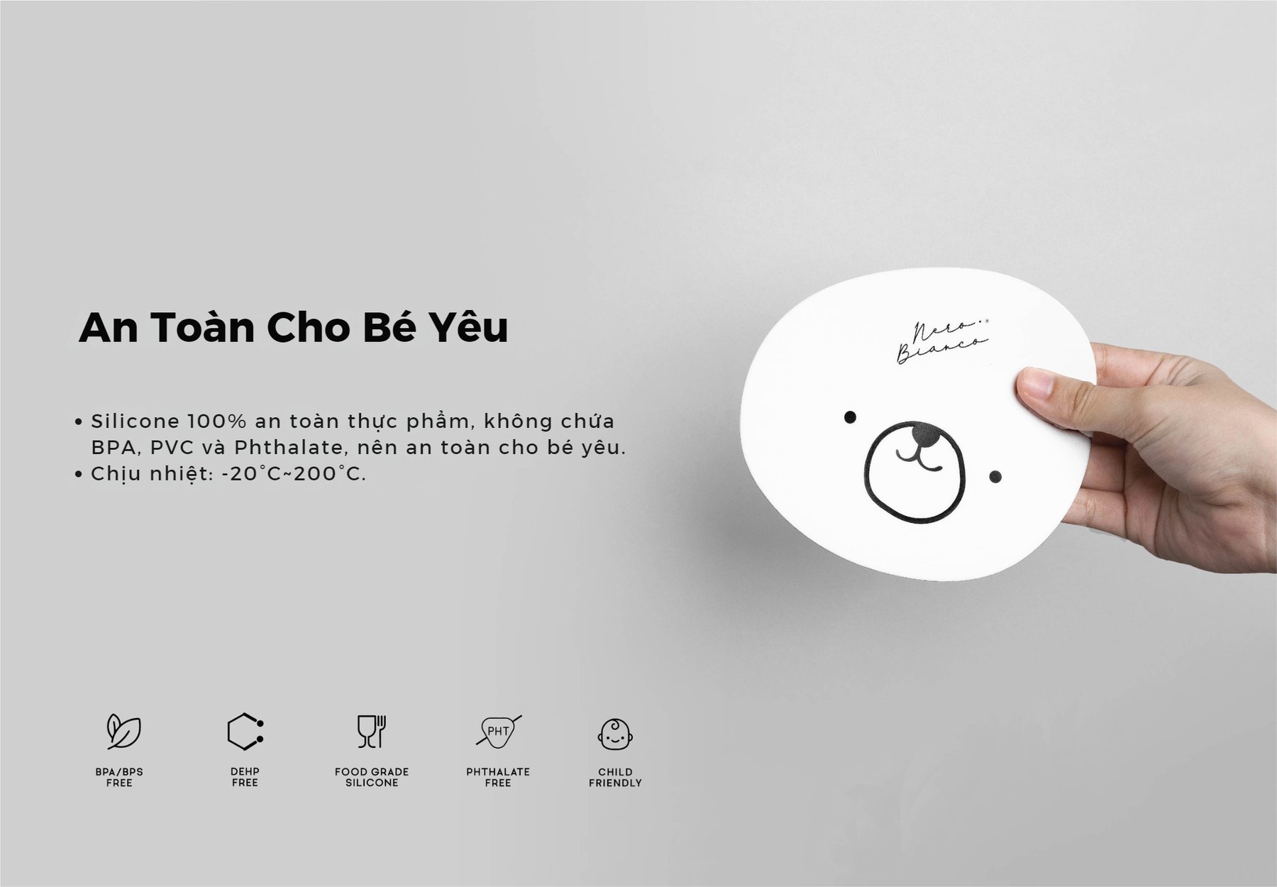 Miếng Lót Ly Silicone Nero Bianco description image