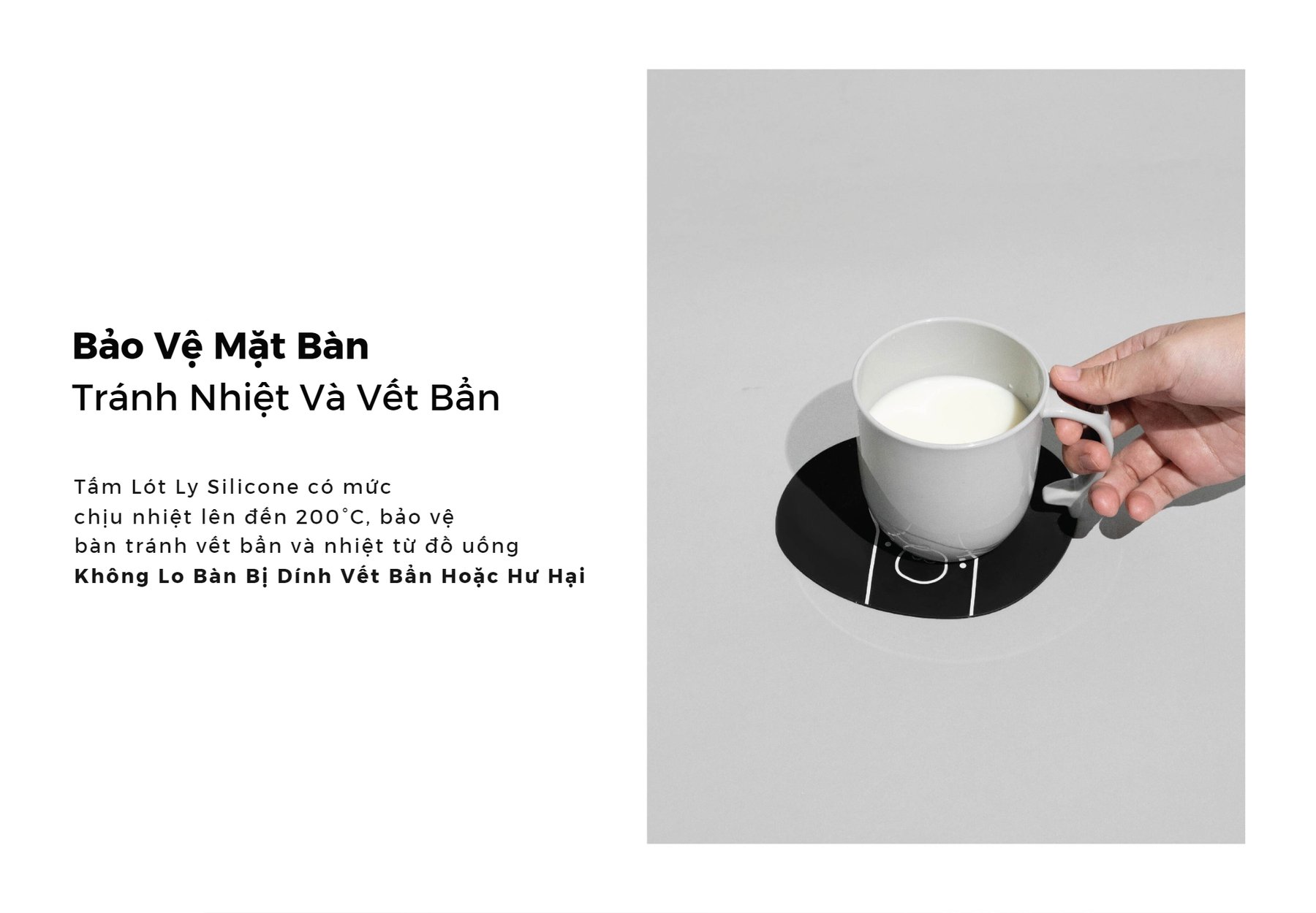 Miếng Lót Ly Silicone Nero Bianco description image