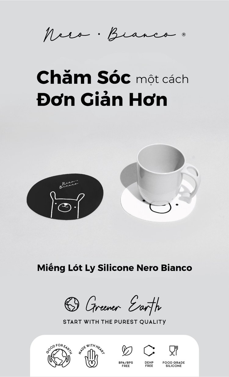 Miếng Lót Ly Silicone Nero Bianco description image