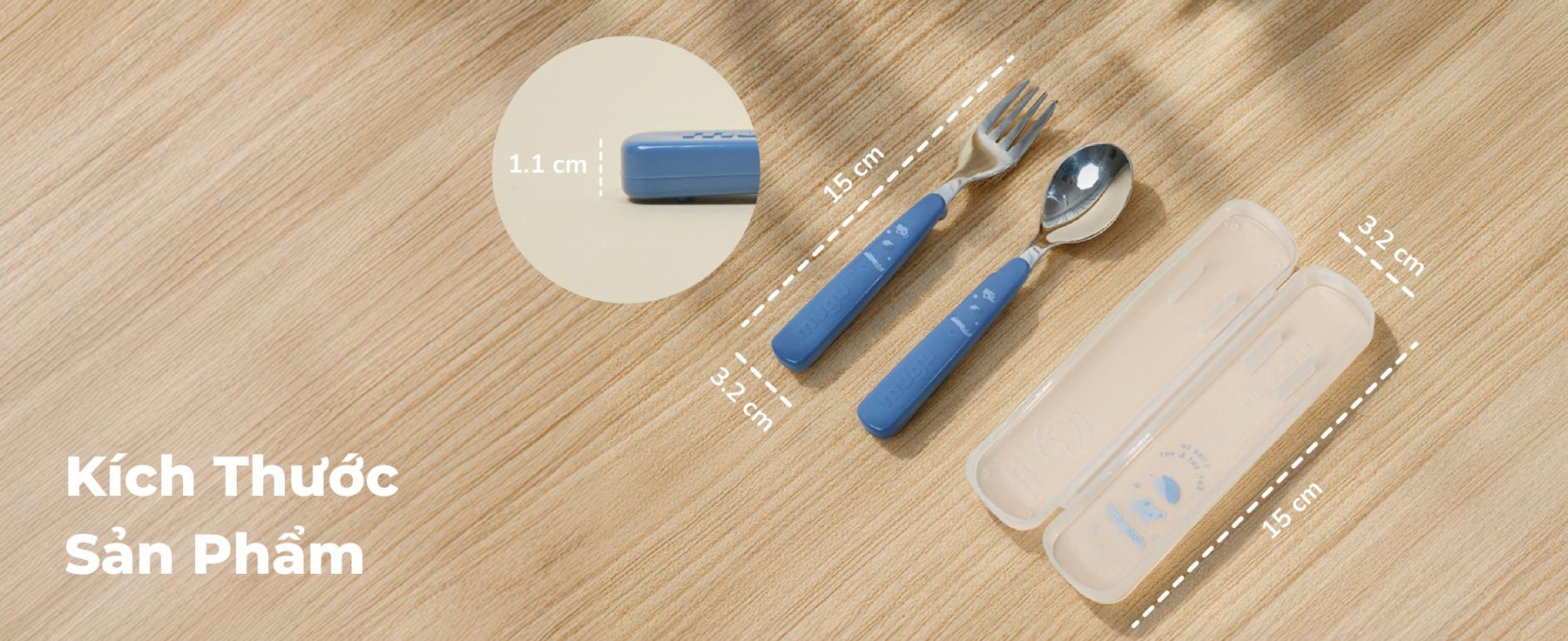 mugu Bộ Hộp Cơm 3 Món Bao Gồm Hộp Cơm Bento, Túi Đựng Hộp Cơm Đa Năng, Set Muỗng và Nĩa Cho Bé description image