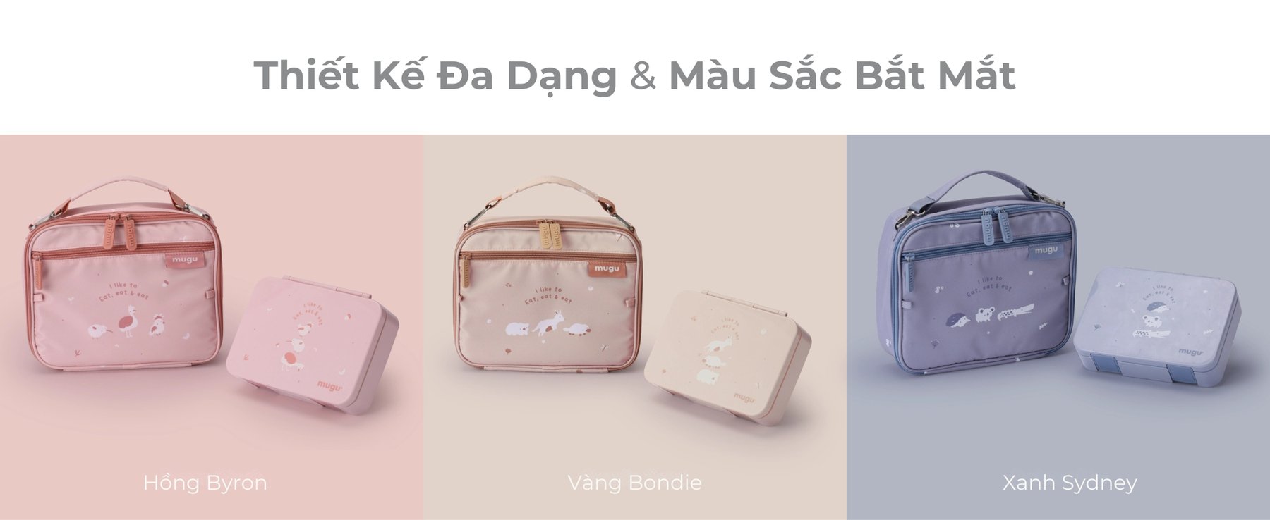 mugu Bộ Hộp Cơm Kèm Túi Đựng Tiện Lợi Cho Bé description image