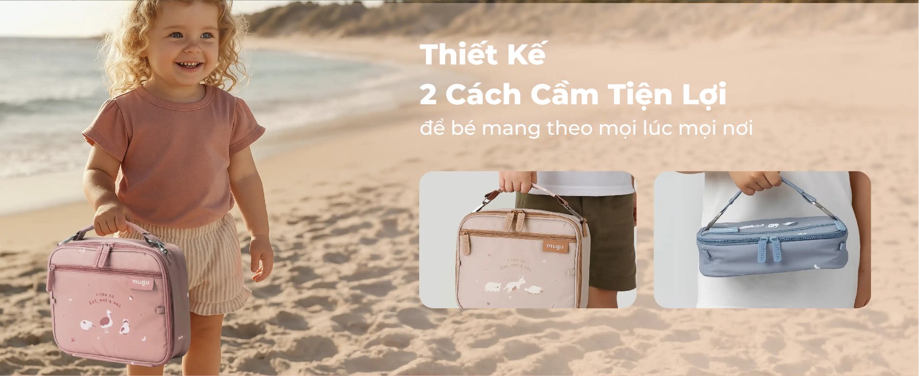 mugu Bộ Hộp Cơm Kèm Túi Đựng Tiện Lợi Cho Bé description image