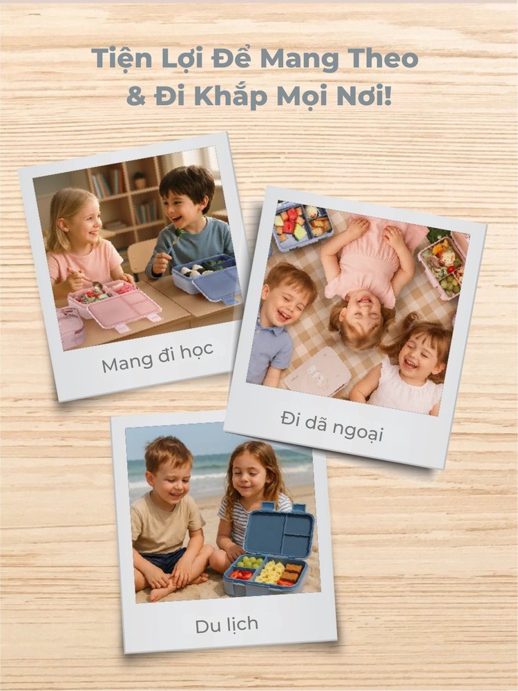 mugu Bộ Hộp Cơm Kèm Túi Đựng Tiện Lợi Cho Bé description image