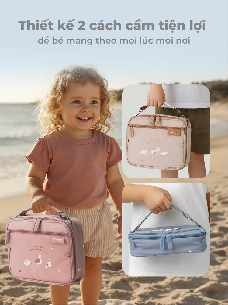 mugu Bộ Hộp Cơm Kèm Túi Đựng Tiện Lợi Cho Bé description image
