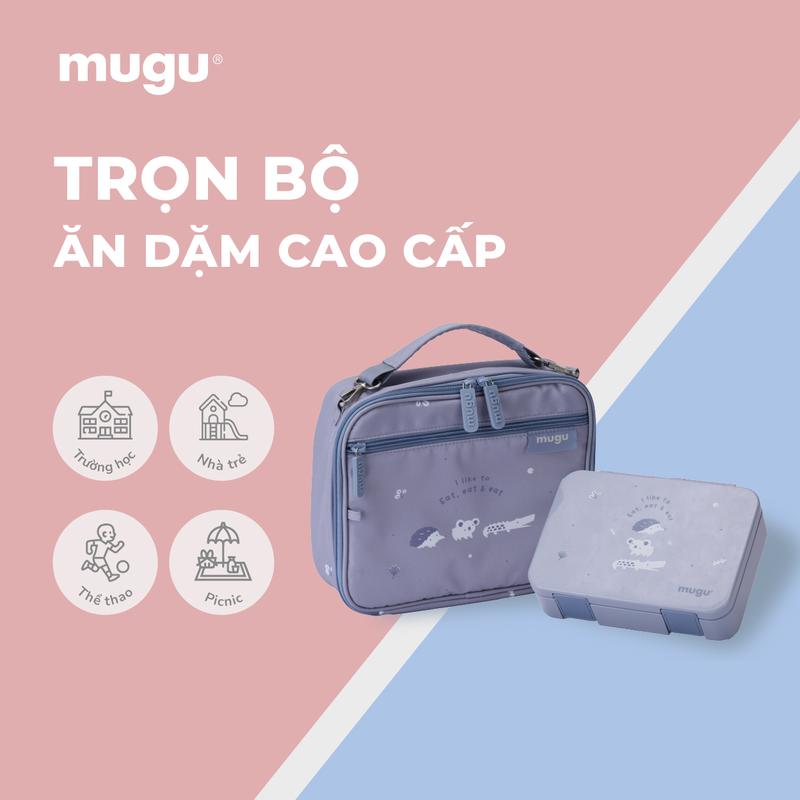 mugu Bộ Hộp Cơm Kèm Túi Đựng Tiện Lợi Cho Bé